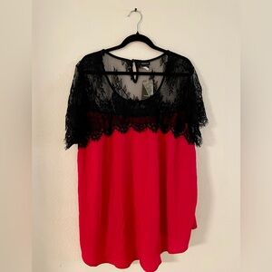 Torrid Hot Pink with Black Lace Top